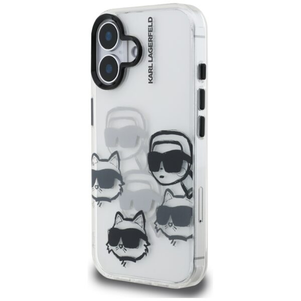 Karl Lagerfeld IML Multi K&C Head Pattern Case for iPhone 16 - Transparenteng