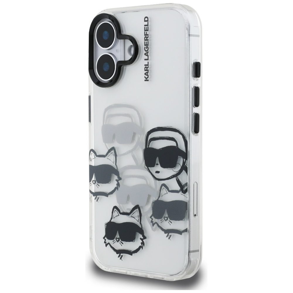 Karl Lagerfeld IML Multi K&C Head Pattern Case for iPhone 16 - Transparenteng