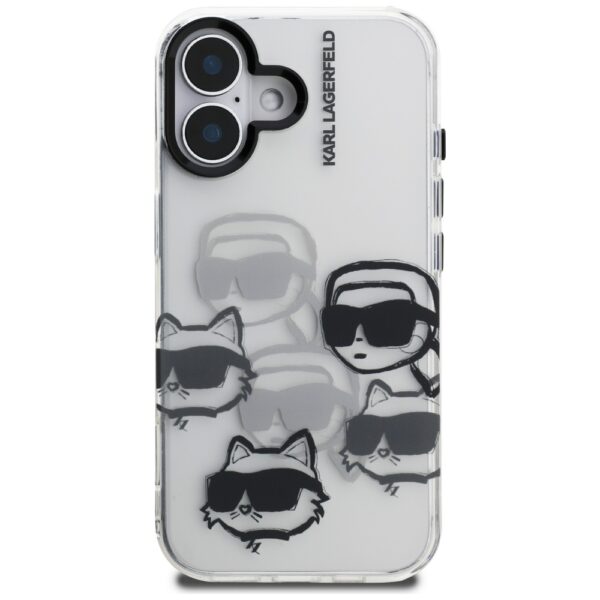 Karl Lagerfeld IML Multi K&C Head Pattern Case for iPhone 16 - Transparenteng