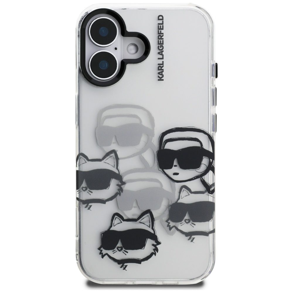 Karl Lagerfeld IML Multi K&C Head Pattern Case for iPhone 16 - Transparenteng