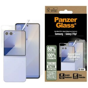 PanzerGlass FlipFoldFlex 2-in-1 Protective Set Classic Fit Glass + Ultra-Wide Fit TPU Film for Samsung Galaxy Flip7eng