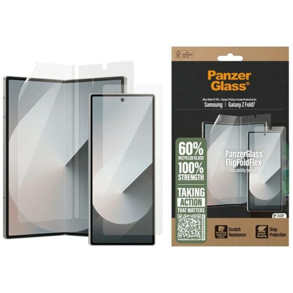 PanzerGlass FlipFoldFlex 2-in-1 Protective Set Classic Fit Glass + Ultra-Wide Fit TPU Film for Samsung Galaxy Fold7eng
