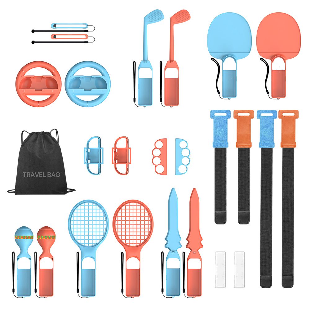 199199_1 Dux Ducis 25-in-1 Nintendo Switch 2 Sports Gaming Accessory Set with Bag - Multicoloreng