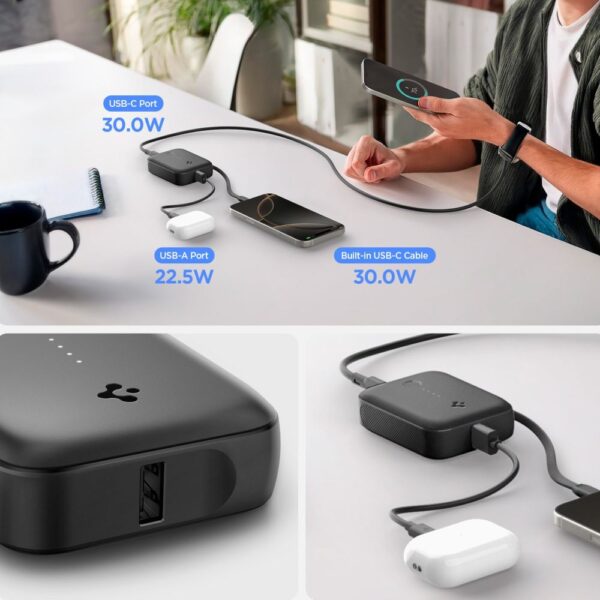 Spigen Essential EA3010BT 10000 mAh 30W Power Bank - Blackeng