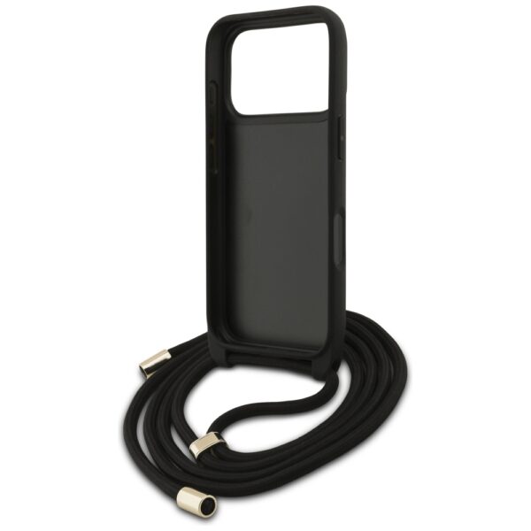 Guess 4G Big Logo Cord Stap Crossbody Case for iPhone 17 Pro Max - Blackeng