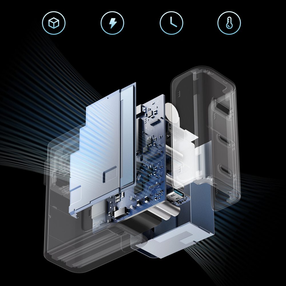 CUKTECH GaN Charger 100W 2C1A (with cable) -Grey Colorpol