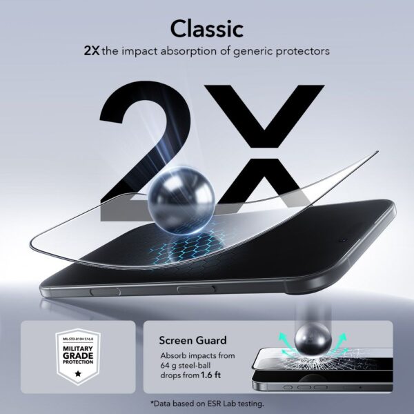 ESR UltraFit Tempered Glass 2-pack for iPhone 17 Air - transparenteng