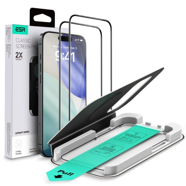 ESR UltraFit Tempered Glass 2-pack for iPhone 17 Pro Max - transparenteng