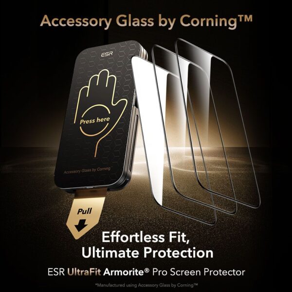 ESR UltraFit Armorite Pro Tempered Glass for iPhone 16 Pro / 17 - Transparenteng