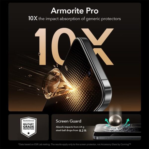 ESR UltraFit Armorite Pro Tempered Glass for iPhone 16 Pro / 17 - Transparenteng