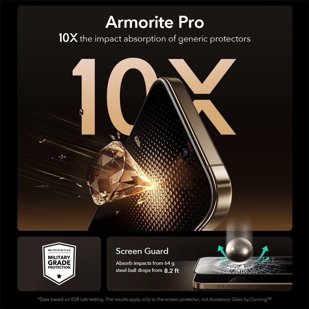 ESR UltraFit Armorite Pro Tempered Glass for iPhone 17 Pro - Cleareng