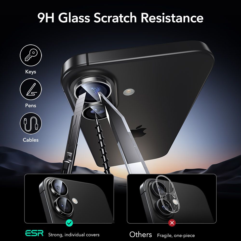 ESR Armorite Camera Cover for iPhone 16 / 16 Plus / 17 - Transparenteng