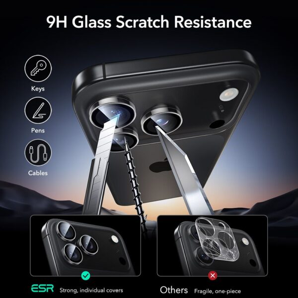 ESR Armorite Camera Protector for iPhone 14 Pro / Pro Max / 15 Pro / Pro Max / 16 Pro / Pro Max / 17 Pro / Pro Max - Cleareng