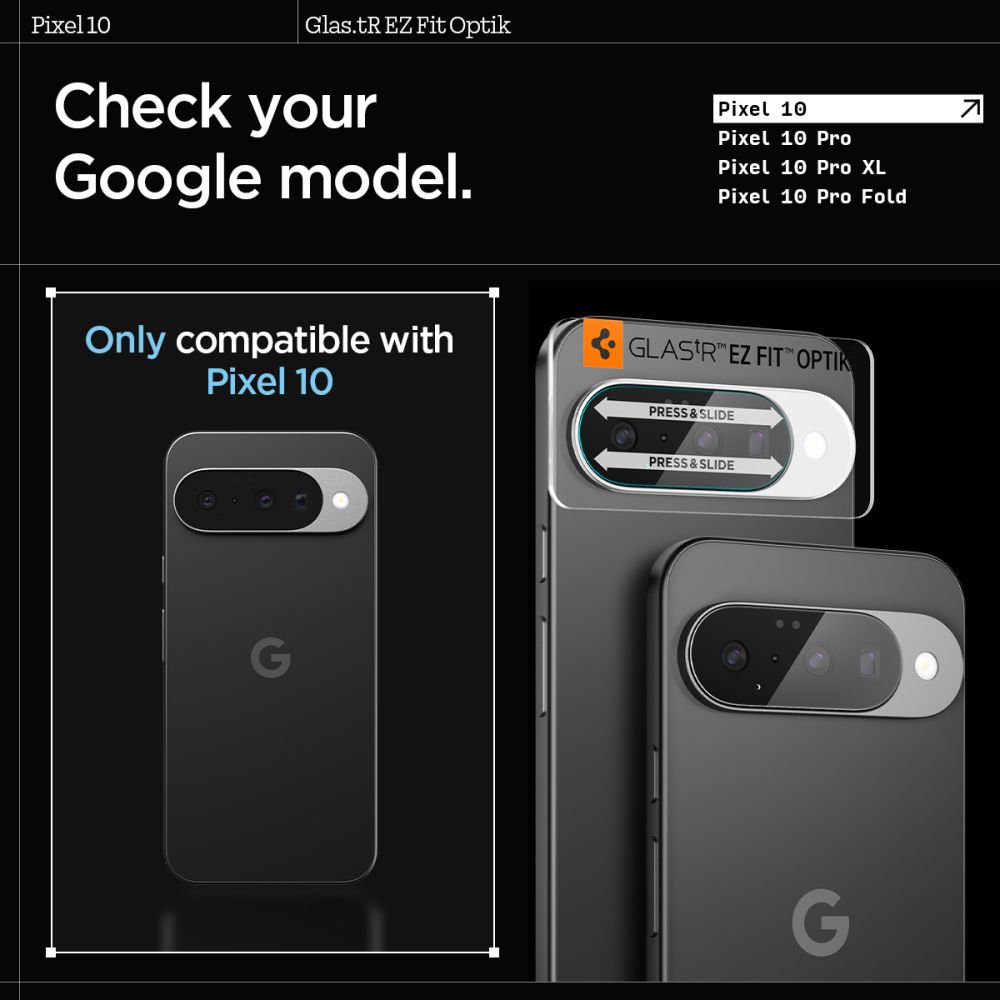 Spigen Optik Glas.tR Camera Protector 2-pack for Google Pixel 10 - Transparenteng