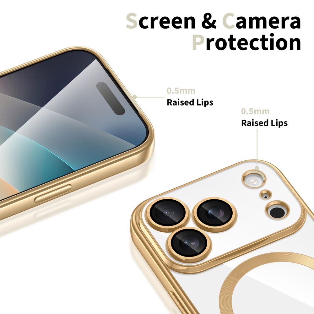 Tech-Protect MagFlex MagSafe Case for iPhone 17 Pro - Transparent Goldeng