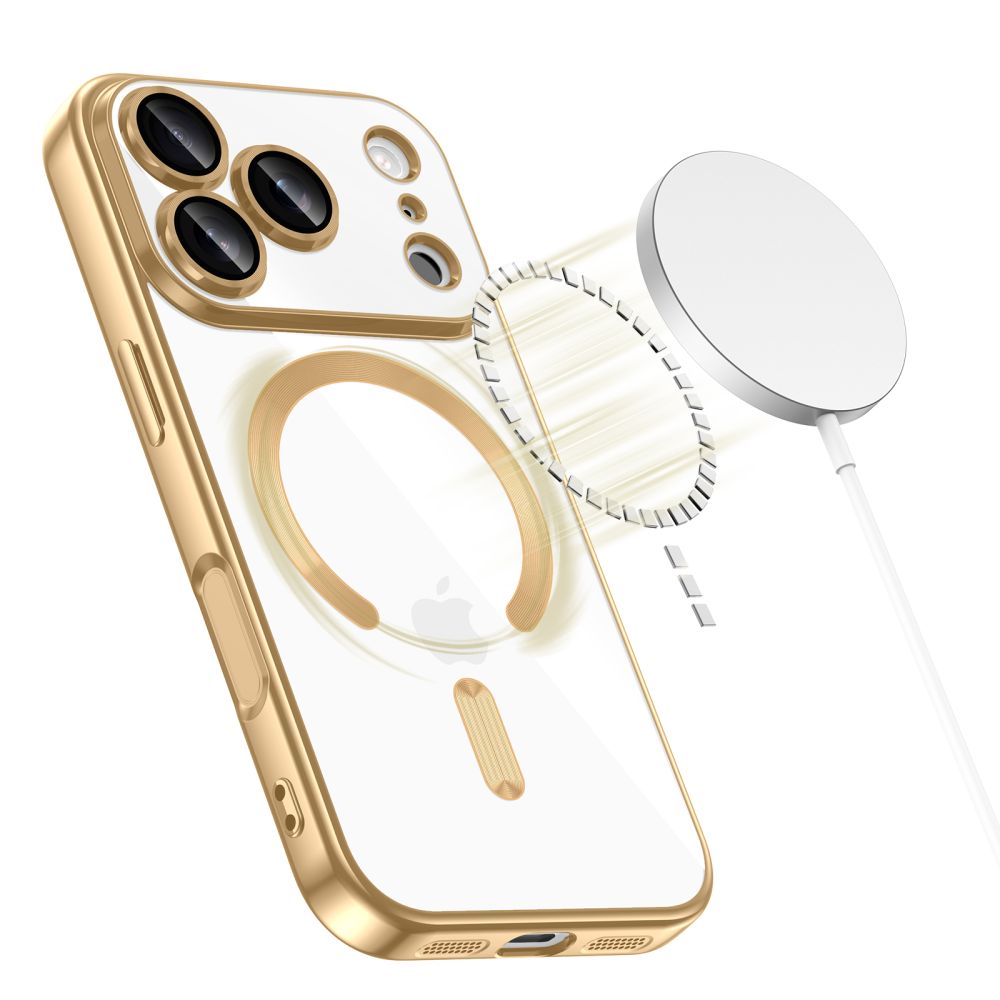 Tech-Protect MagFlex MagSafe Case for iPhone 17 Pro Max - Transparent Goldeng