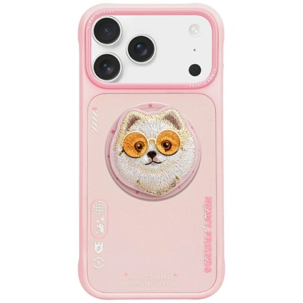 Nimmy Glasses Cool Dog MagSafe Case for iPhone 17 - Pinkeng