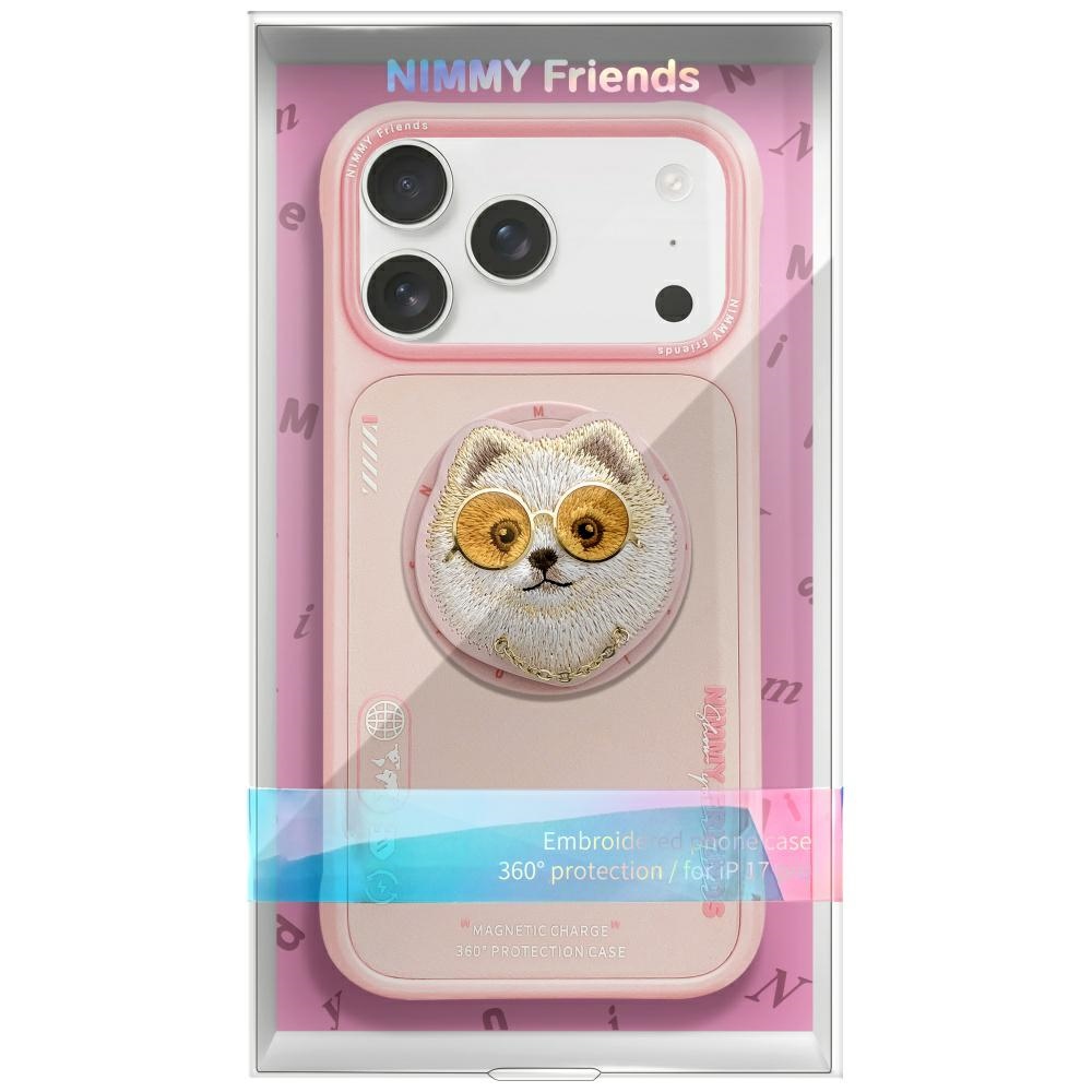 Nimmy Glasses Cool Dog MagSafe Case for iPhone 17 - Pinkeng