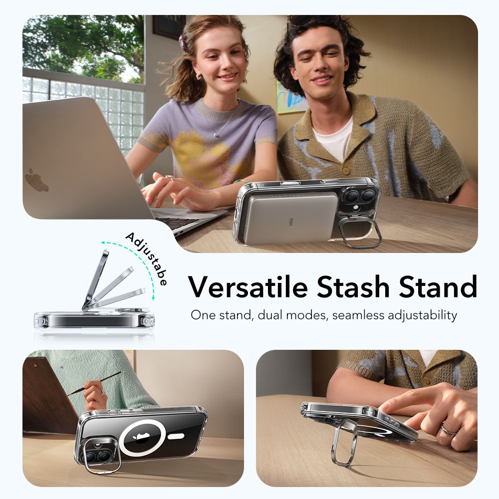 ESR Classic Hybrid Kickstand MagSafe Case for iPhone 17 - Cleareng
