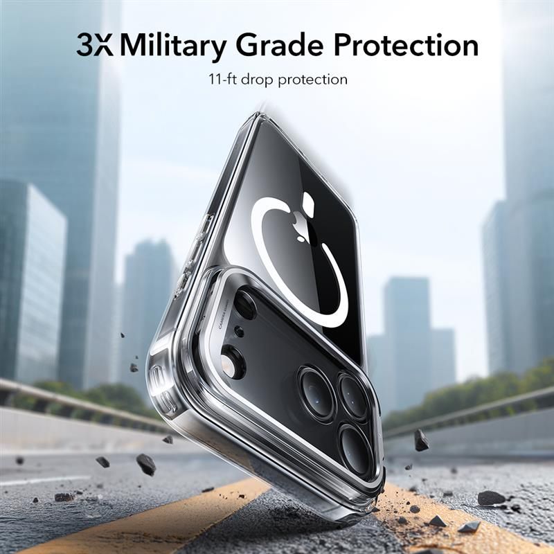 ESR Classic Hybrid Kickstand MagSafe Case for iPhone 17 Pro - Cleareng