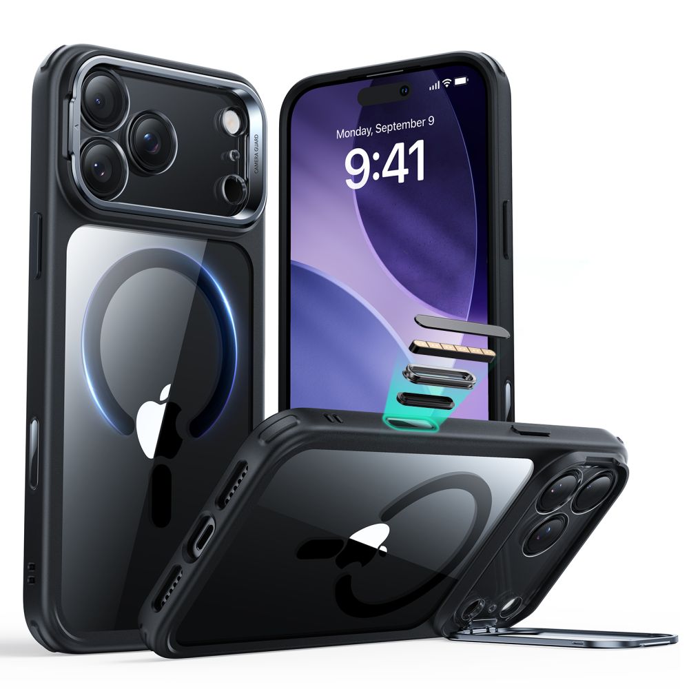 ESR Classic Hybrid Kickstand MagSafe Case for iPhone 17 Pro Max - Clear Blackeng