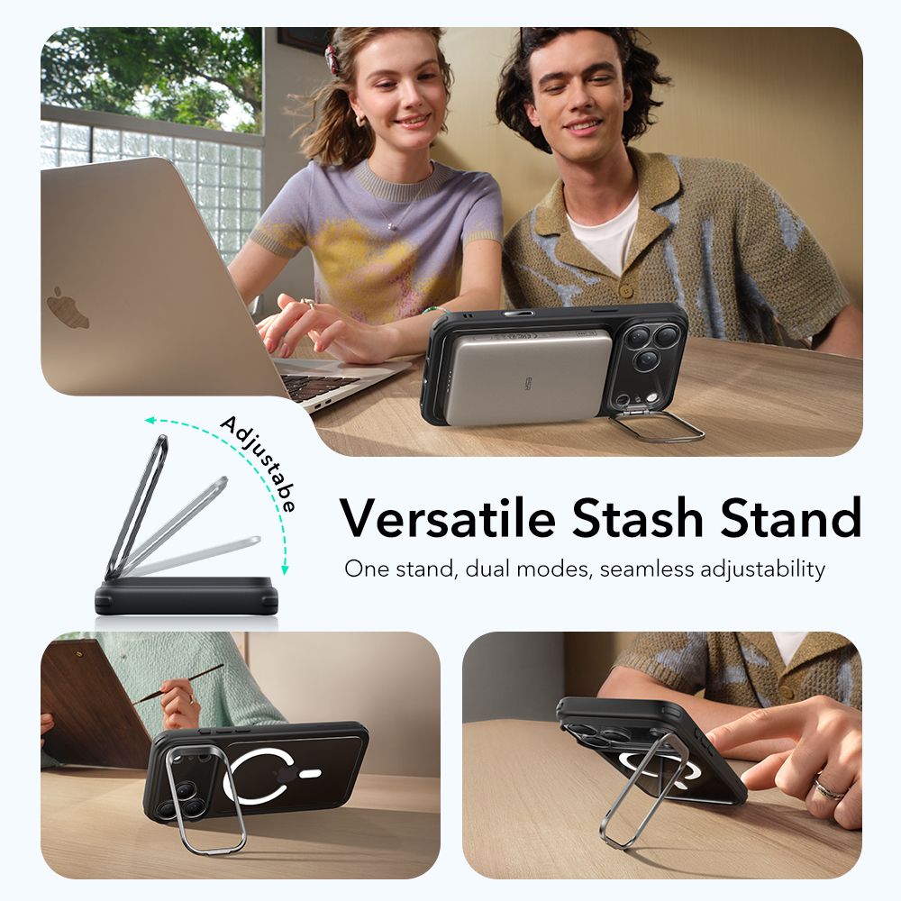 ESR Classic Hybrid Kickstand MagSafe Case for iPhone 17 Pro Max - Clear Blackeng