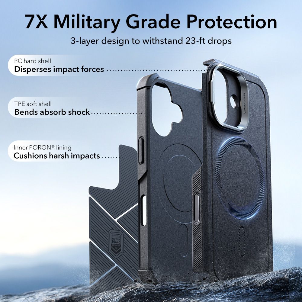 ESR Cyber ​​Kickstand MagSafe Case for iPhone 17 - Blackeng