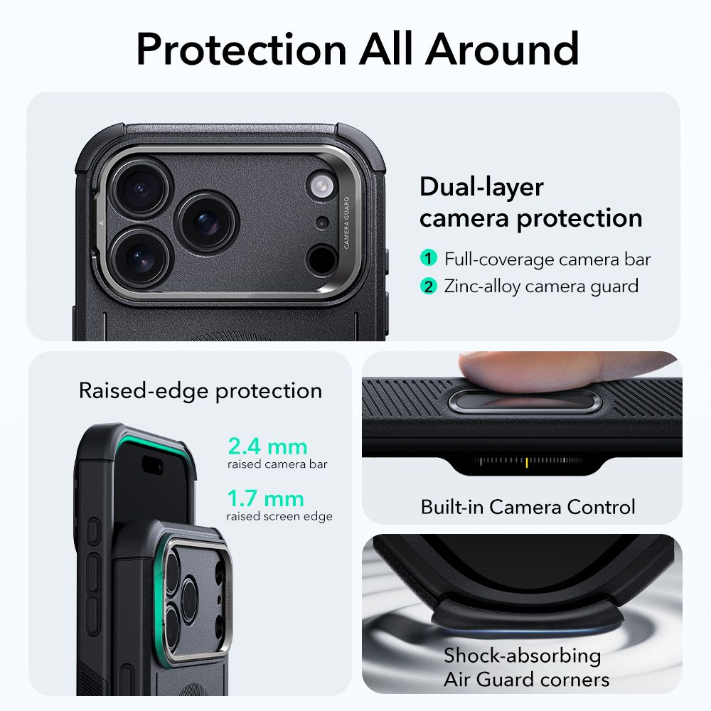 ESR Cyber ​​Kickstand MagSafe Case for iPhone 17 Pro - Blackeng