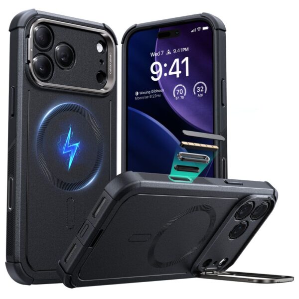 ESR Cyber ​​Kickstand MagSafe Case for iPhone 17 Pro Max - Blackeng