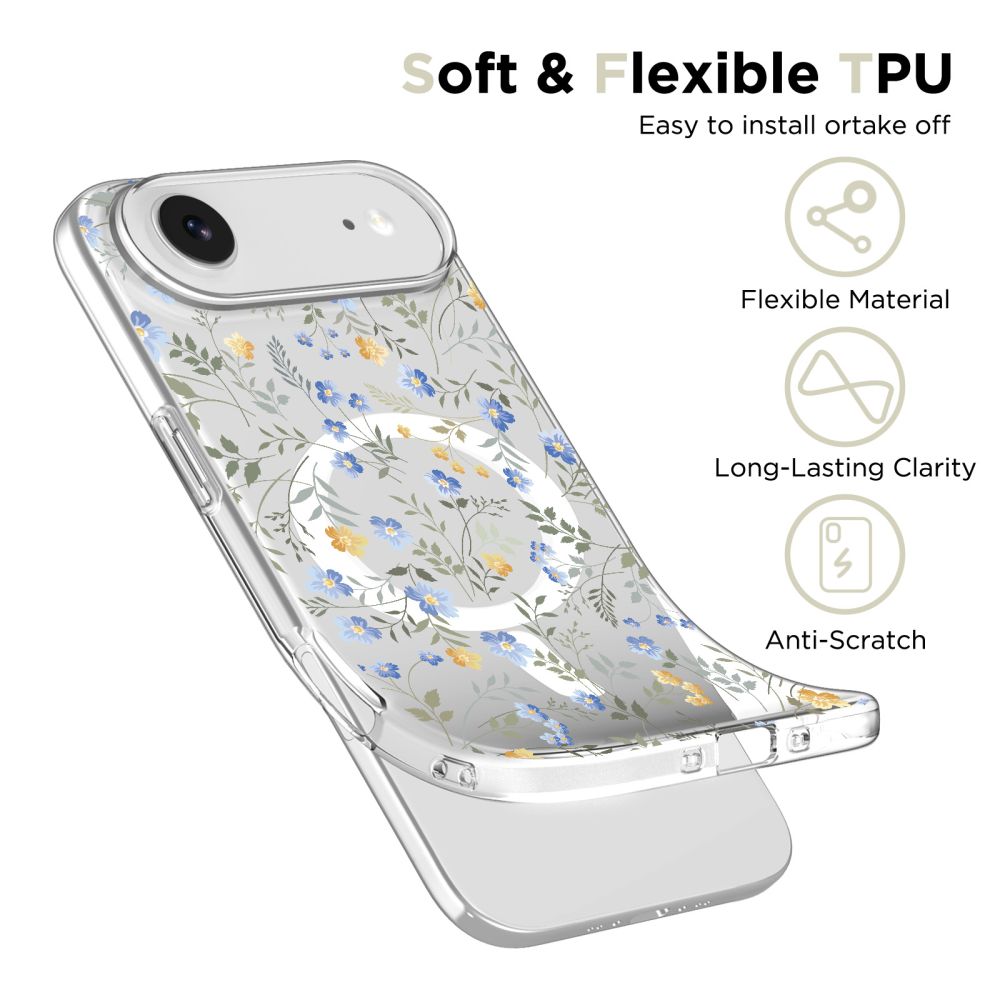 Tech-Protect FlexAir MagSafe Case for iPhone 17 Air - Daisies with Leaveseng