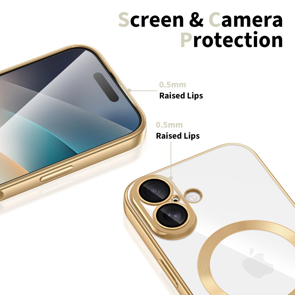 Tech-Protect MagFlex MagSafe Case for iPhone 17 - Transparent Goldeng