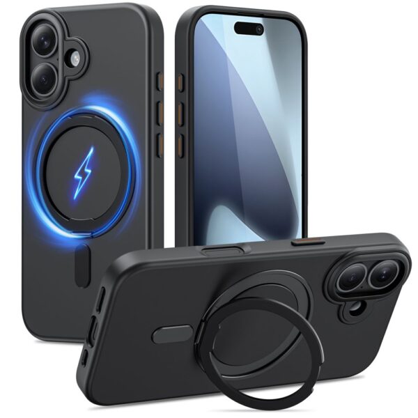 Tech-Protect MagRing MagSafe case for iPhone 17 - matte blackeng