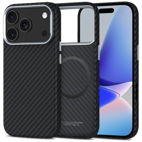 Tech-Protect Ion Carbon MagSafe Case for iPhone 17 Pro Max - Gray/Blackeng