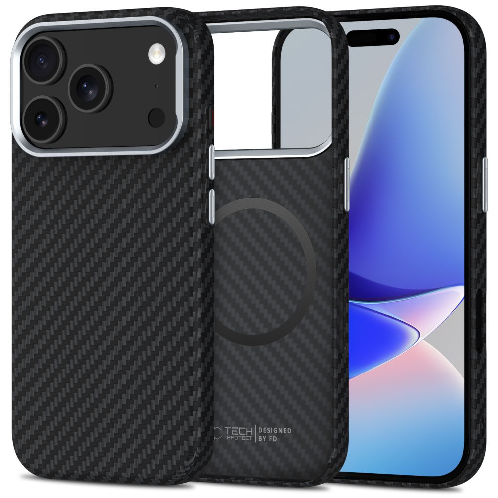 Tech-Protect Ion Carbon MagSafe Case for iPhone 17 Pro Max - Gray/Blackeng