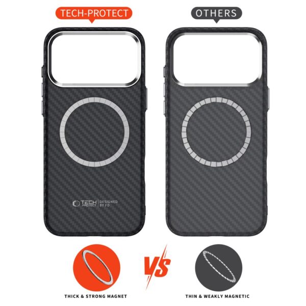Tech-Protect Ion Carbon MagSafe Case for iPhone 17 Pro Max - Gray/Blackeng