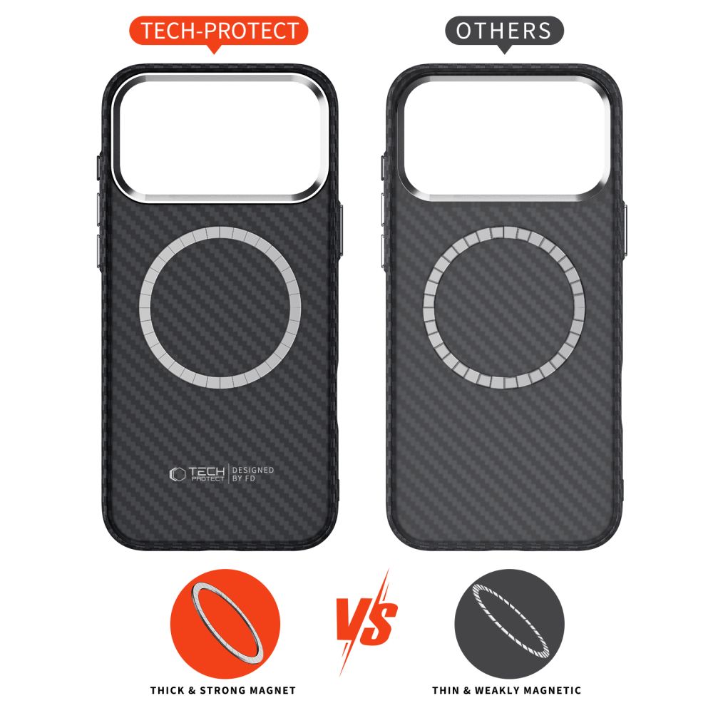 Tech-Protect Ion Carbon MagSafe Case for iPhone 17 Pro Max - Gray/Blackeng