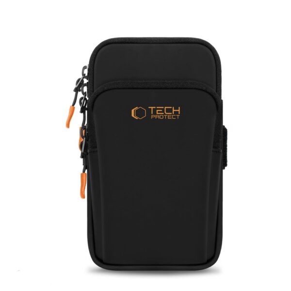 Tech-Protect M7 Universal Sport Armband Case - Black and Orangeeng