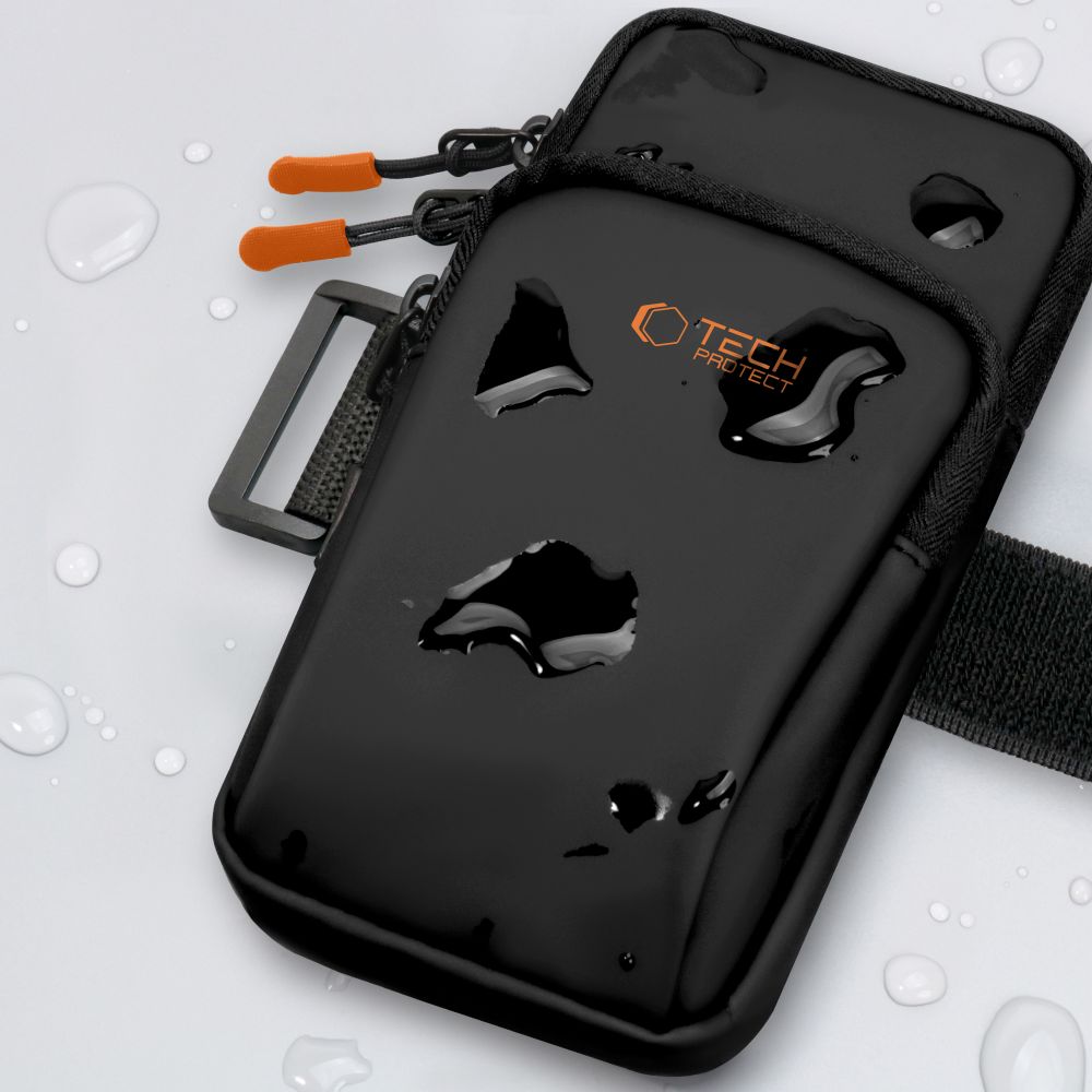 Tech-Protect M7 Universal Sport Armband Case - Black and Orangeeng