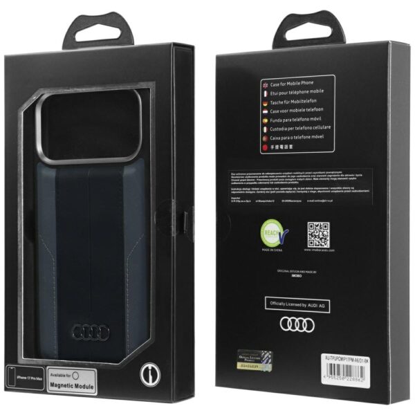 Audi A6 Synthetic Leather MagSafe Case for iPhone 17 Pro Max - Blackeng