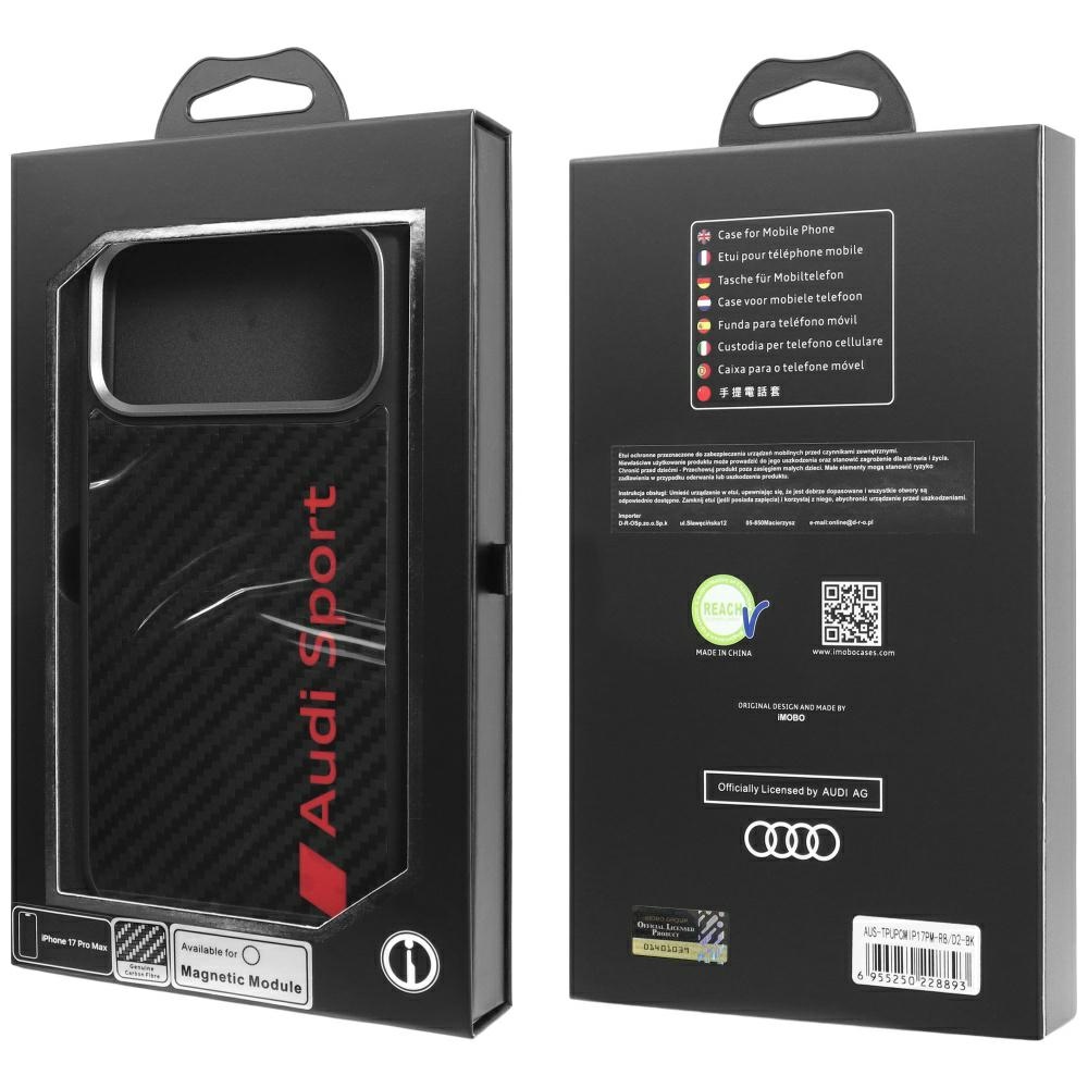 Audi R8 Carbon Fiber MagSafe Case for iPhone 17 Pro Max - Blackeng