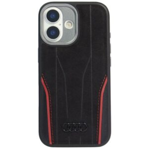 Audi R8 Genuine Leather MagSafe Case for iPhone 17 - Black and Redeng