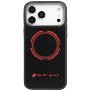 Audi RSQ Carbon Fiber Sport Red Circle MagSafe Case for iPhone 17 Pro Max - Blackeng