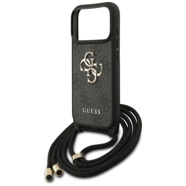 Guess 4G Big Logo Cord Stap Crossbody Case for iPhone 17 Pro - Blackeng