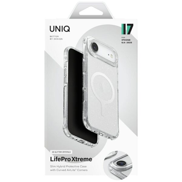 Uniq LifePro Xtreme Magclick Charging Case for iPhone 17 Air - Transparent-Glittereng