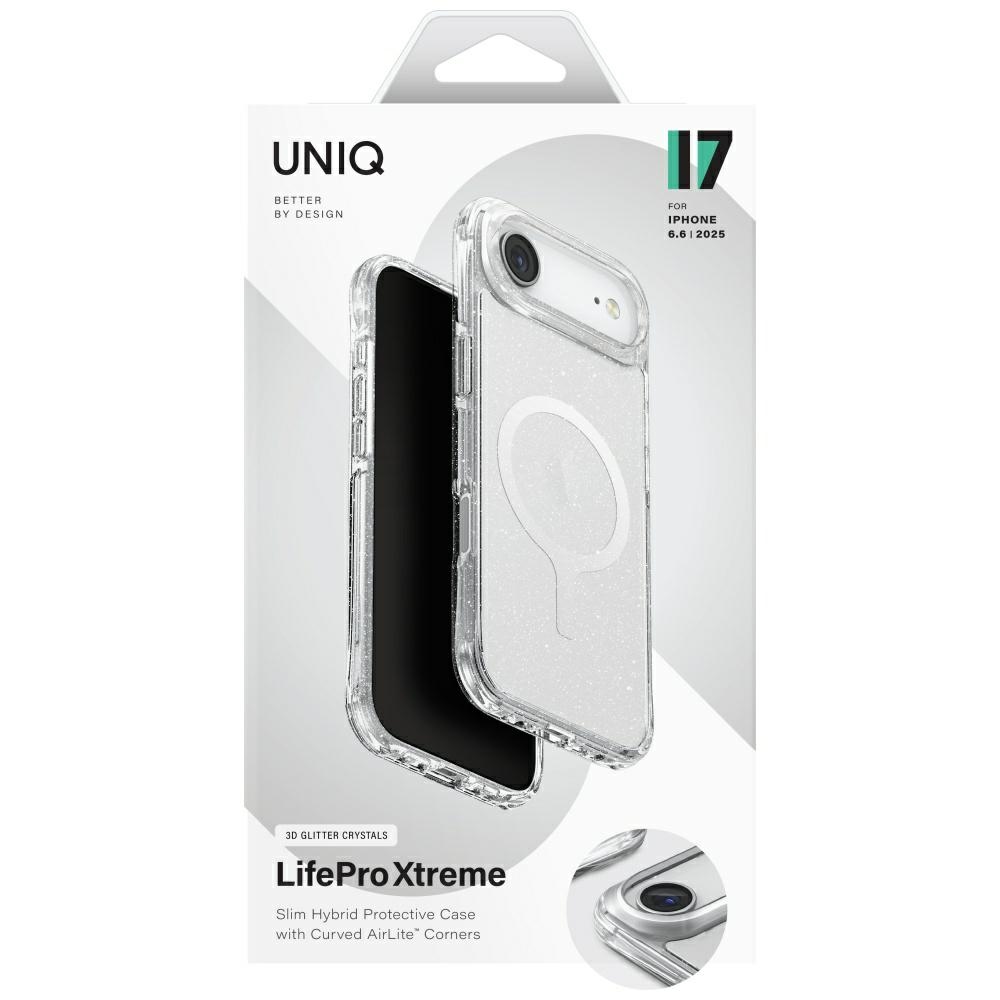 Uniq LifePro Xtreme Magclick Charging Case for iPhone 17 Air - Transparent-Glittereng