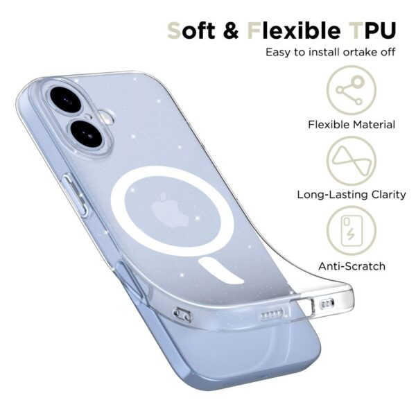 Tech-Protect FlexAir MagSafe Case for iPhone 17 - Clear Glittereng