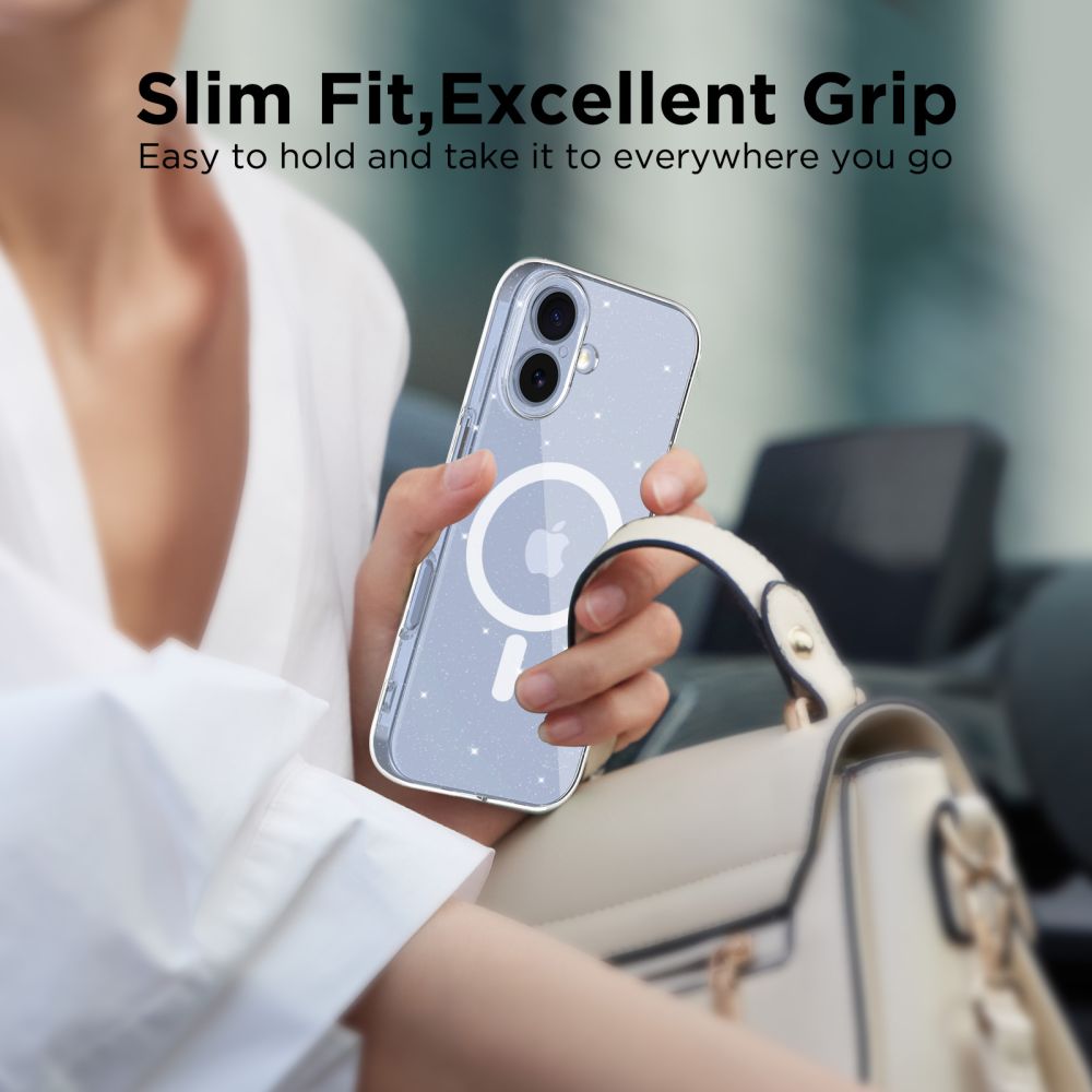 Tech-Protect FlexAir MagSafe Case for iPhone 17 - Clear Glittereng