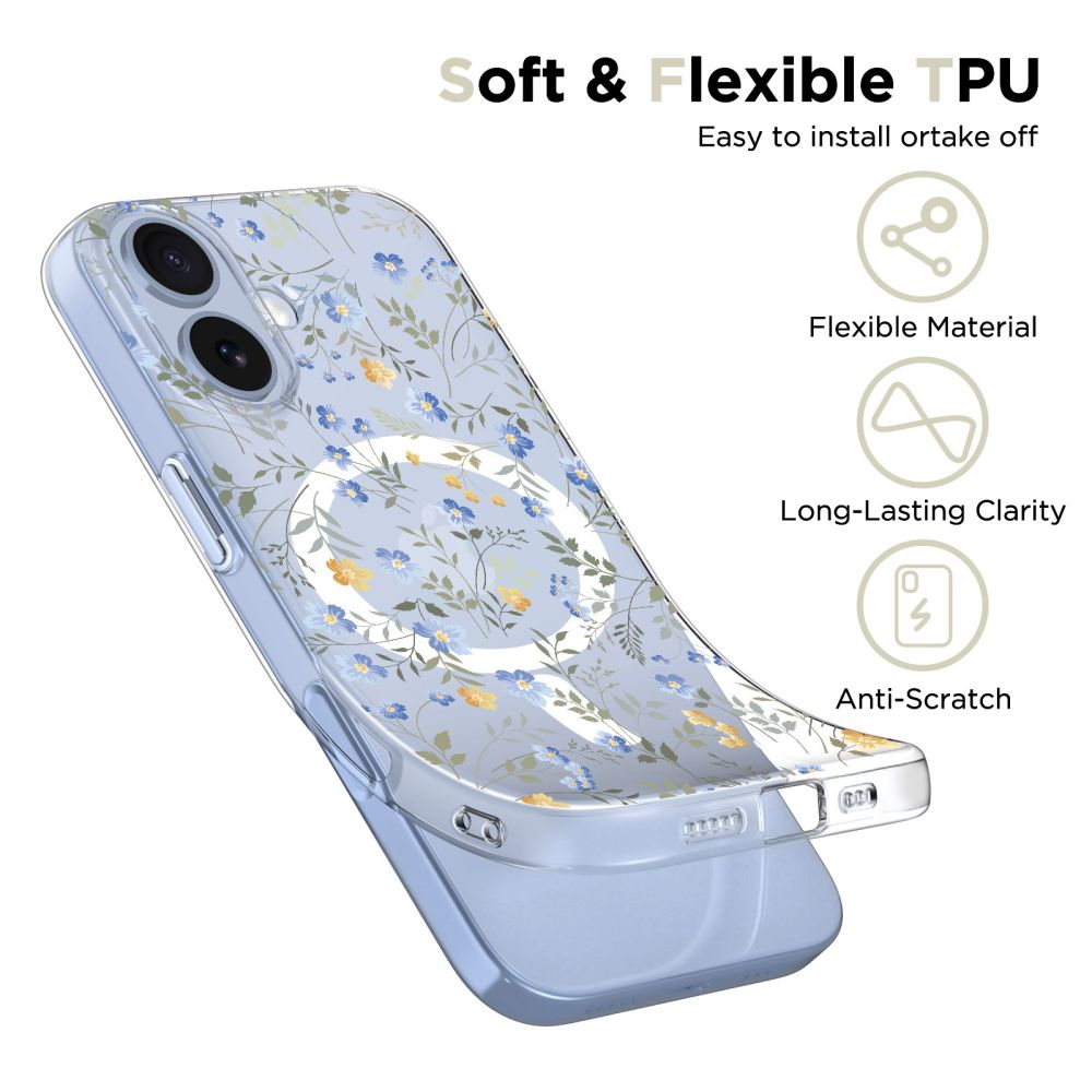 Tech-Protect FlexAir MagSafe Case for iPhone 17 - Daisies with Leaveseng