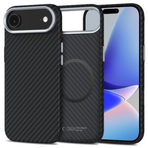 Tech-Protect Ion Carbon MagSafe Case for iPhone 17 Air - Black and Silvereng