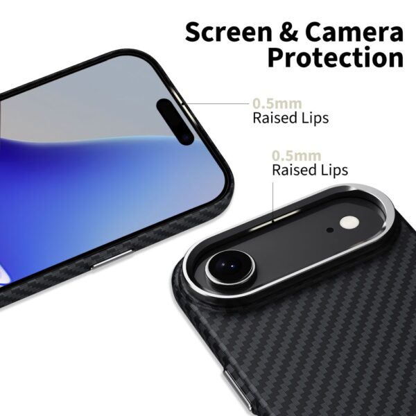 Tech-Protect Ion Carbon MagSafe Case for iPhone 17 Air - Black and Silvereng
